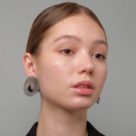 Earrings Metal "Atmosphere" solo, color gray color-4