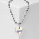 The necklace "heart" is large, color in silver, 40 cm
