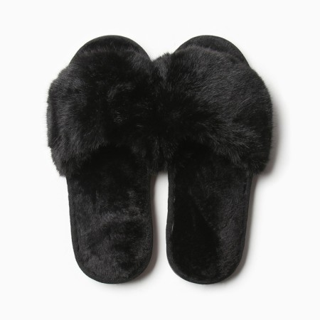 Women's slippers with open nose size 41-42, black color-5