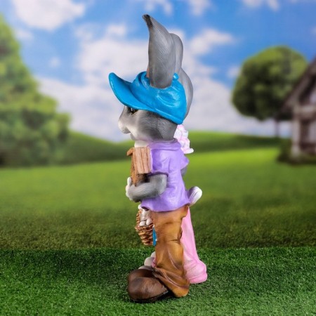 Garden figure "Hare with Zaichikha" 13x23x48cm-3