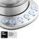Electric ketter KitFort KT-648, glass, 1 l, 2200 watts, silver