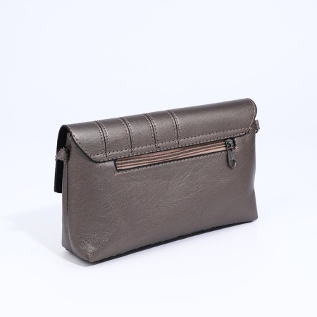 Bag-clate on magnet, long belt, bronze color-2