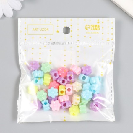 Beads for creativity plastic "Flower. Pastel colors" set 36 pcs 15 g 1x1 cm-4