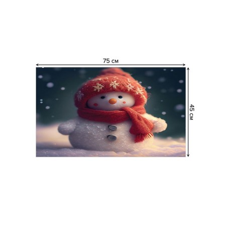 Famous rug in the hallway "Snowman", size 45x75 cm-1