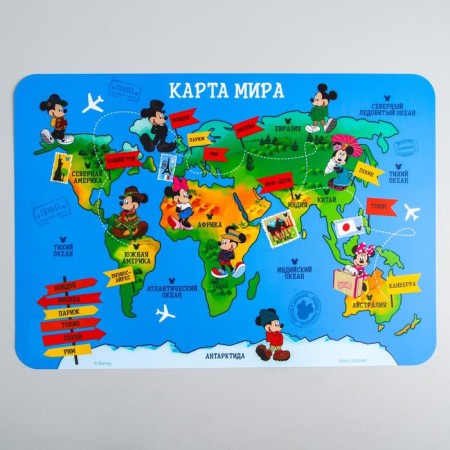 Modeling rug, A3 format “Map of the World”, Mickey Mouse and Friends-1