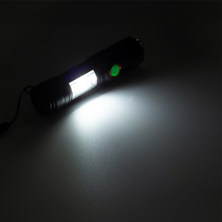 Manual battery flashlight, 10 watts, 2200 mAh, P60, IPX45, ZOOM, 5 modes, charge indicator-9
