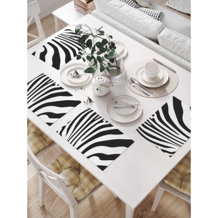 A set of napkins for setting the table "Zebrovy pattern", rectangular, size 32x46 cm, 4 pcs