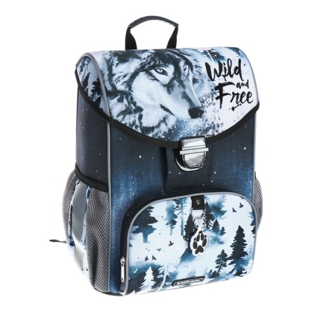 School satchel on the castle, 37 x 25 x 14 cm, Erich Krause Ergoline 15l, Timber Wolf 60086-1