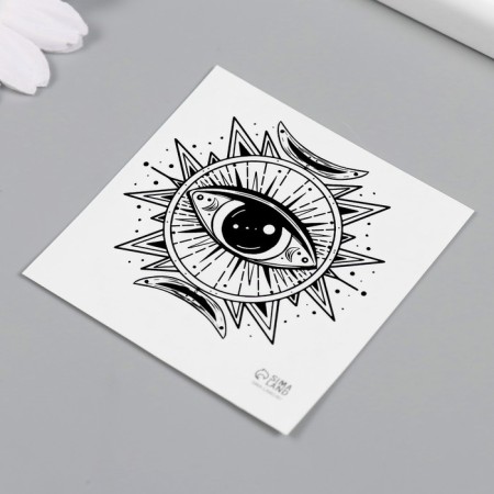 Tattoo on the body Black Esoteric. Eye 6x6 cm-4
