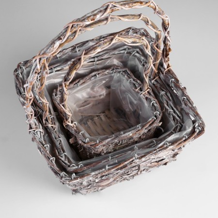 Set of baskets "Basket", 3 pcs: 25 × 25 × 14/32 cm, 20 × 20 × 14/29 cm, 15 × 15 × 12/25 cm-2