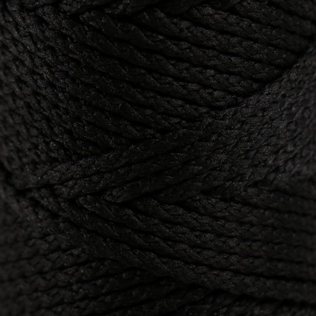 Knitting cord "Classic" without a core 100% polyester width 4mm 100m (black)-2