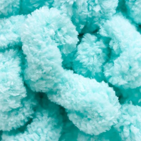 Yarn "Puffy" 100 % micropoliester 9m/100g (19 light turquoise)-2