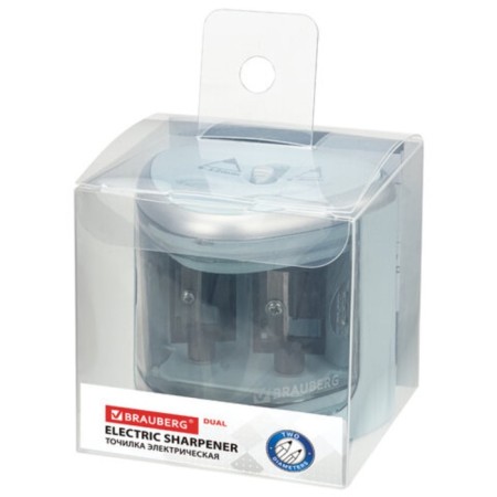 Electric grinder 2 holes Brauberg Dual, power from 4 AA batteries, blue 270578-9