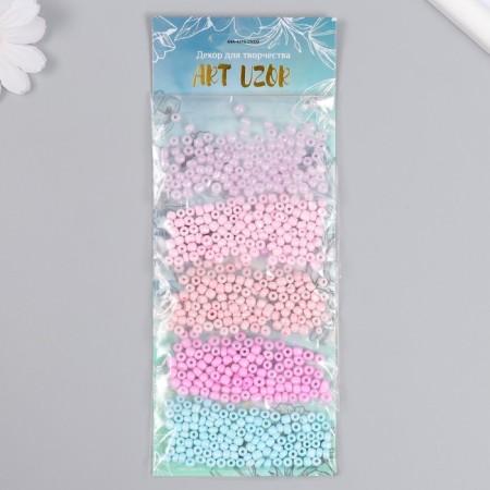 Round beads 6/0 "Lilac fog" 5 colors x 10 g 20x8x0.7 cm
