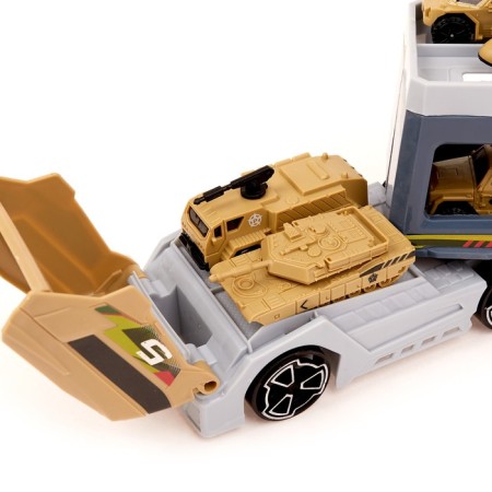 TRAILER truck with 6 machines and helicopter-4