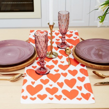 Red Hearts 30x70cm, 100% cotton, sarzha 190 g/m2-2