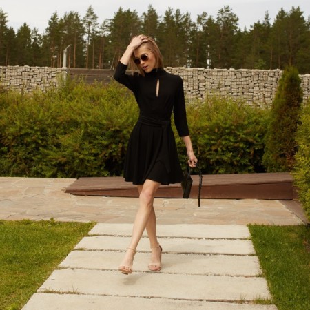 Women's dress Minaku: Green Trend, Black Color, size 42-4