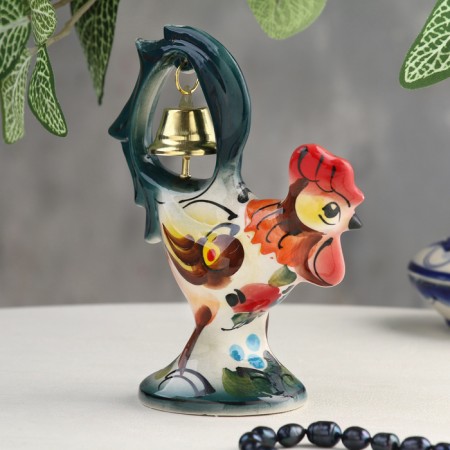 Souvenir "Cockerel with a bell", color, gzhel-6