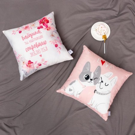 Pillow "Ethel" Beloved Grandma, 40x40 cm, velor, 100% p/e-3