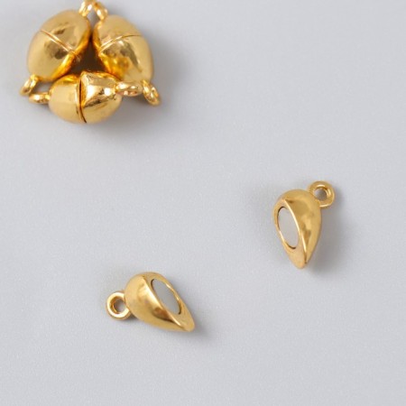 Magnetic metal lock "heart" gold 2 pcs 1.2x1.2 cm-1