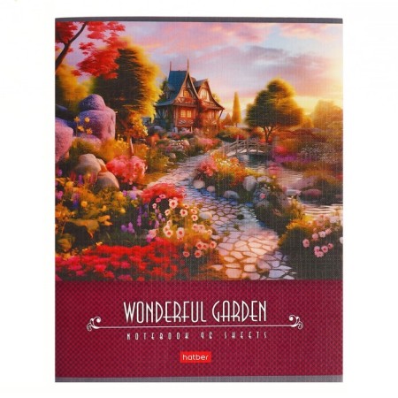 A notebook of 96 sheets in a marvelous garden cage, covered cardboard, matte lamination, embossing, an offset block 65g/m2-2