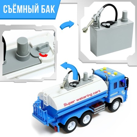 Inertial truck "City Services", 1:16, splashes water, light, sound-6
