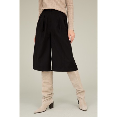 Women's shorts, size 50, black color-2