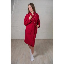 Women's bathrobe, shalka+kant, size 52, burgundy, waffle