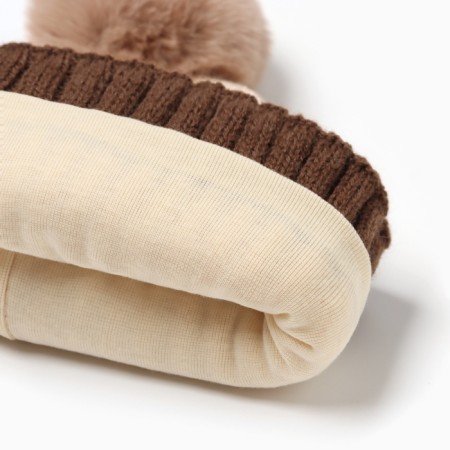 Children's hat minku, beige color, rr 46-48-1