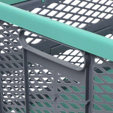 The box is folding, plastic, 47.5 × 34.5 × 23 cm, 30 kg, green-gray-1