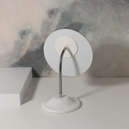 Desktop mirror, on a flexible leg, D mirror surface 15 cm, white color-3