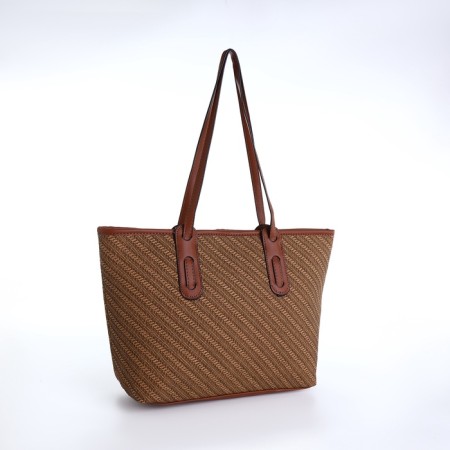 Luggage bag with lightning, medium size, brown color-2