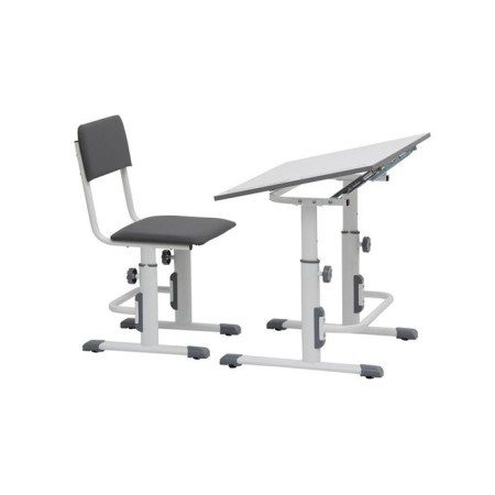 Polini Kids set growing transformer + adjustable stool, white-gray color-3
