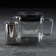 Glass teapot "Cvatro", 600 ml, with metal sieve, black color