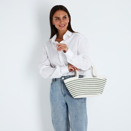 Bag-touut without fastening, white/green color-5