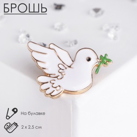 Book "Bird" Dove, white-green color in gold