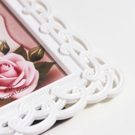 Photo frame plastic 10x15 cm "Knitted" white 21x16 cm-3