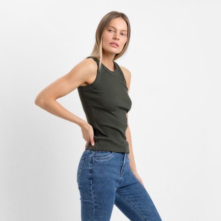 T -shirt female, jade color, size 46 (l)-3