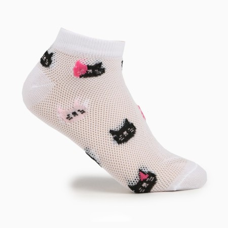 Women's socks "Kingdom of Cats", white color, size 36-39