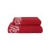 A set of terry towers Confetti, size 50x90 cm, 70x140 cm, New Year, red