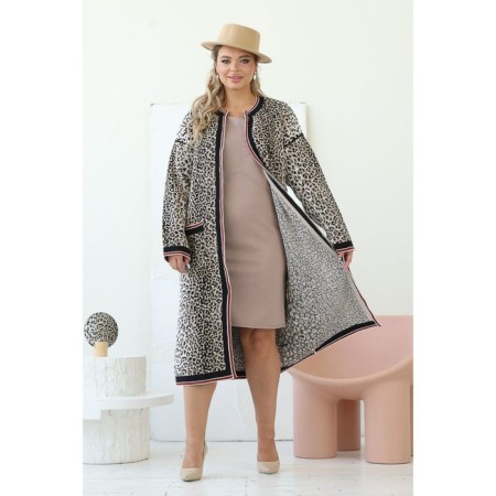 Cardigan female, size 54, brown color-4