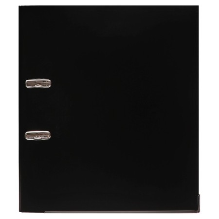 A4, 50 mm, calligrata registrar folder, PVC, embossing "lins", metal edging, pocket for a spine, assembled, black mix-2
