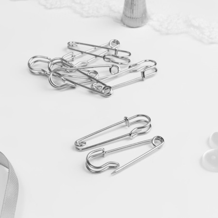 Hat pins, 45 mm, 10 pcs, silver color-1