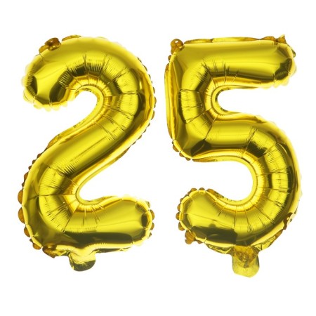 Шар фольгированный 16" «25 лет», цвет золотой