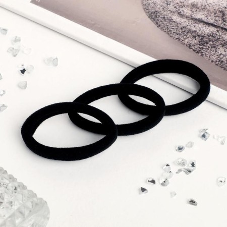 Hair elastic band "Trio" (set of 3 pcs) classic, 5.5 cm, black-1