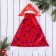New Year's cap "Snowflakes" 27x40 cm, red
