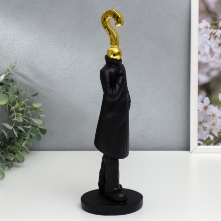Polystone souvenir "Man - A question mark" Black with gold 33x10x10 cm
