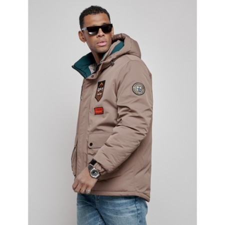 Male winter jacket, size 52, brown color-7