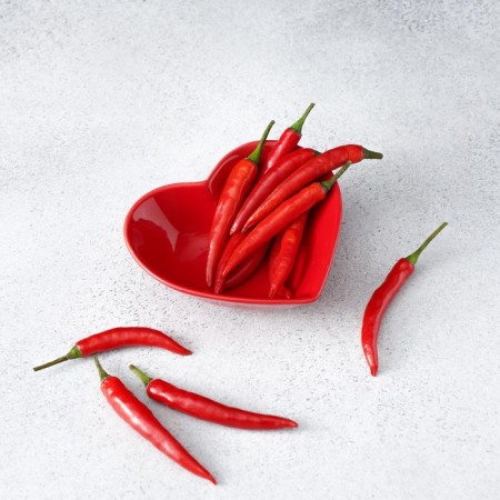 Ceramic Daramic Saladnik "Heart", 130 ml, 12.5 × 11.5 cm, red color-8
