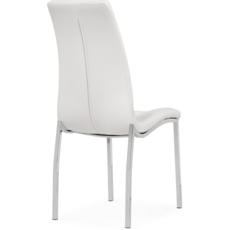 Stool on the metal frame DC2-092-2 Metal/eco-leather, chrome/white 42x61x98 cm-3